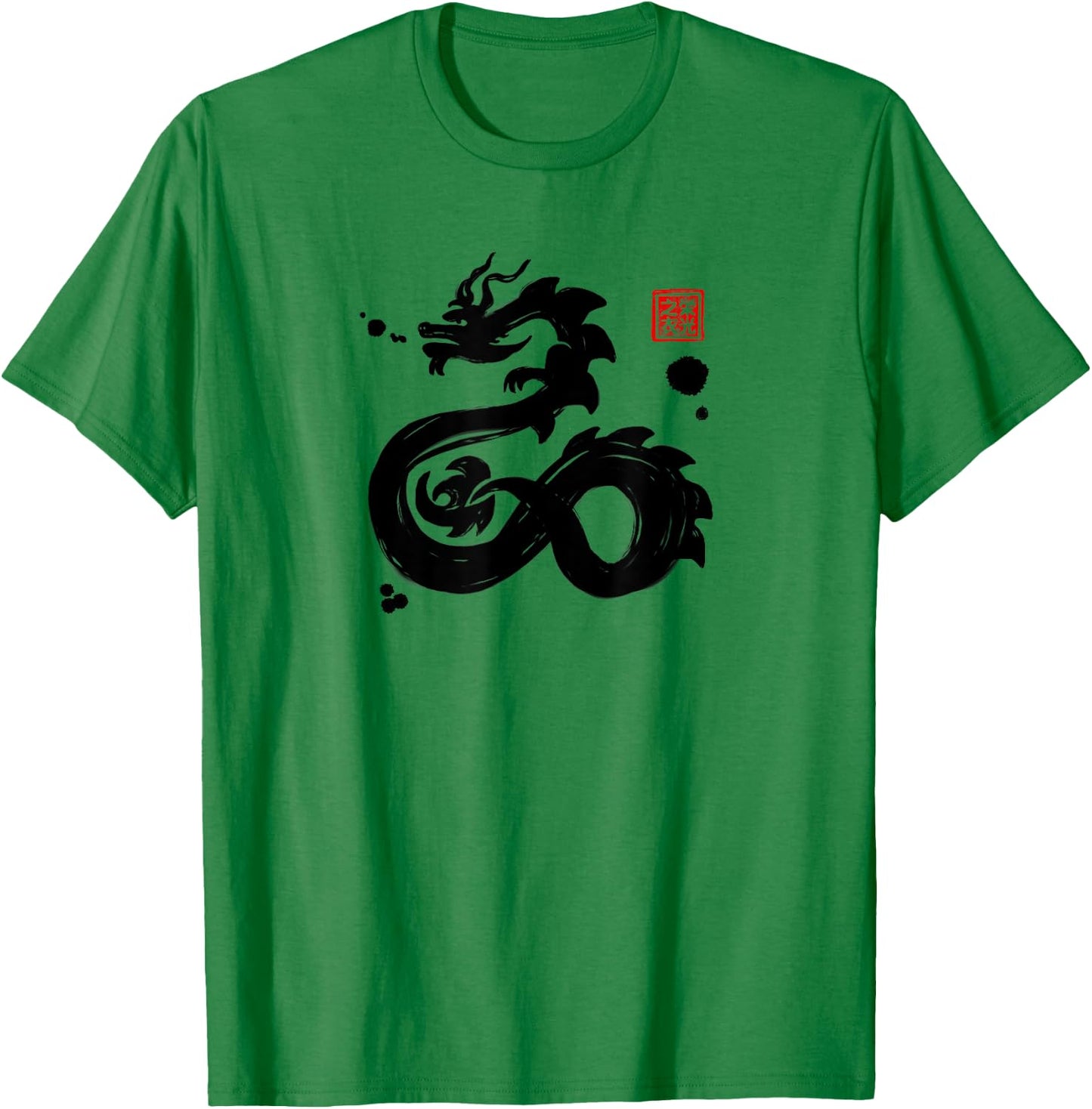 Chinese Zodiac Dragon Sumi-e - Design T-Shirt - T-Shirt | Irish Green