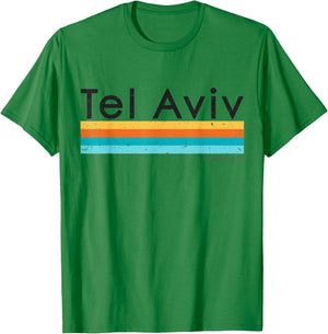 Vintage Retro Tel Aviv Israel Design T-Shirt - T-Shirt | Irish Green