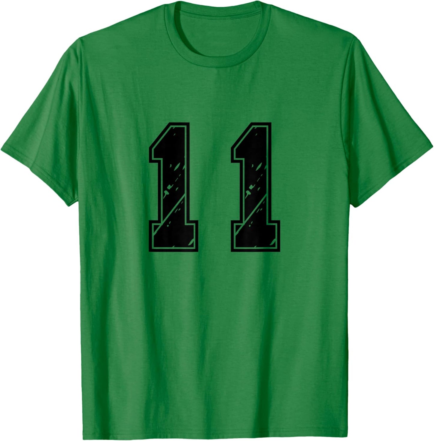 Number 11 Team Junior College Sports Numbered Uniform T-Shirt - T-Shirt | Irish Green