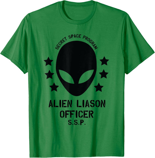 Secret Space Program / Alien Liaison Officer Funny Design T-Shirt - T-Shirt | Irish Green