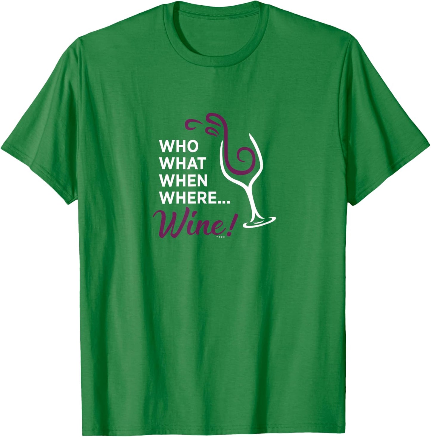 The Good Place Who, What, When, Where, Wine T-Shirt - T-Shirt | Irish Green