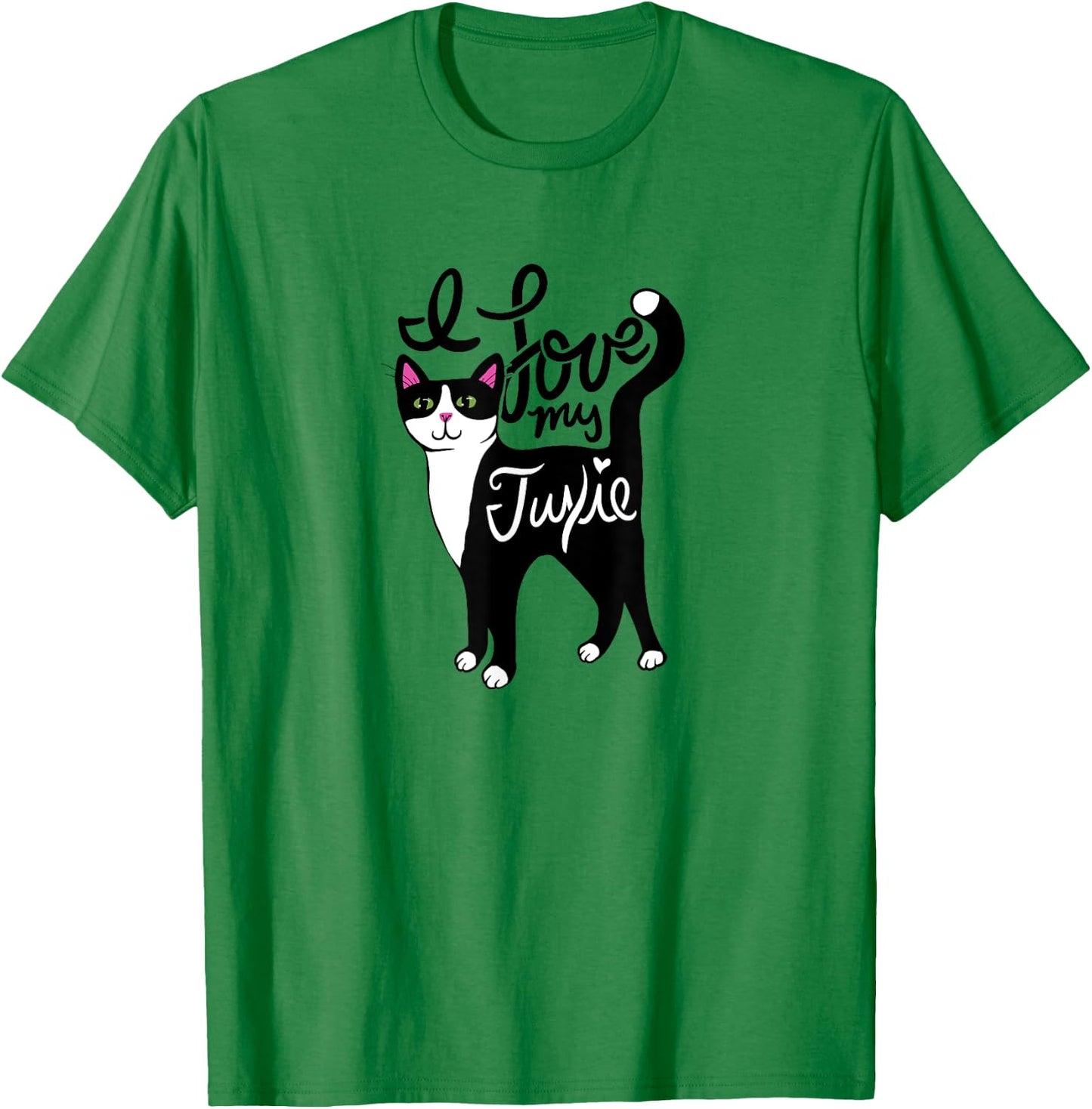I Love My Tuxie Cute Tuxedo Cat T-Shirt - T-Shirt | Irish Green