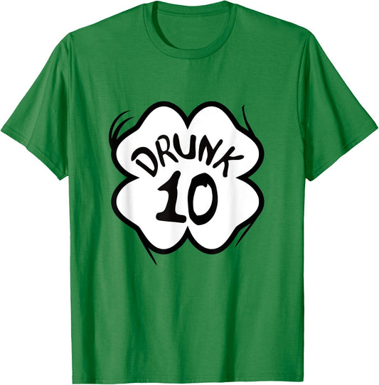 Drunk 1-10 St Pattys Day Shirt Drinking Team Group Matching T-Shirt - T-Shirt | Irish Green
