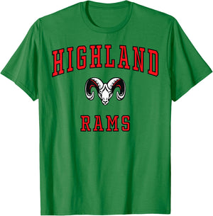 Highland High School Rams C1 T-Shirt - T-Shirt | Irish Green