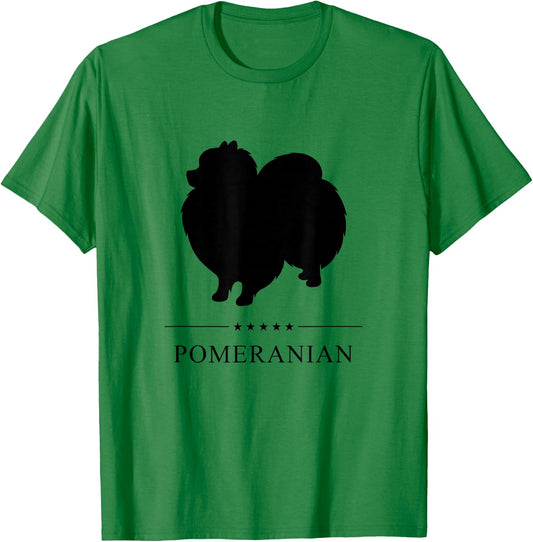 Pomeranian Black Silhouette T-Shirt - T-Shirt | Irish Green