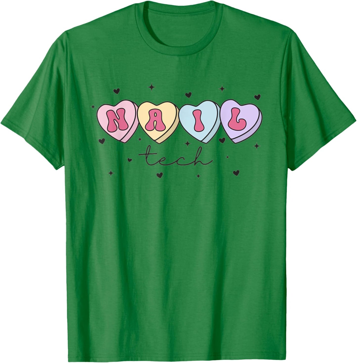 Nail Tech Valentine's Day Heart Manicurist Cosmetology T-Shirt - T-Shirt | Irish Green