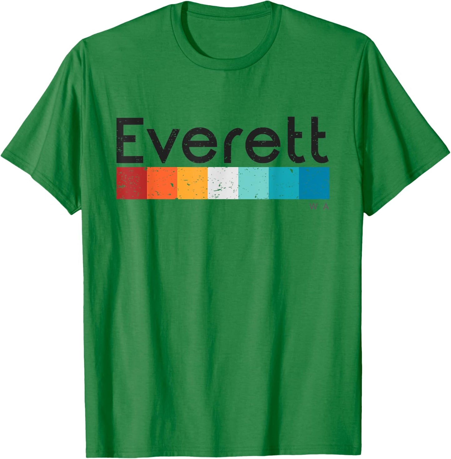 Vintage Everett WA 1980s Retro Design T-Shirt - T-Shirt | Irish Green