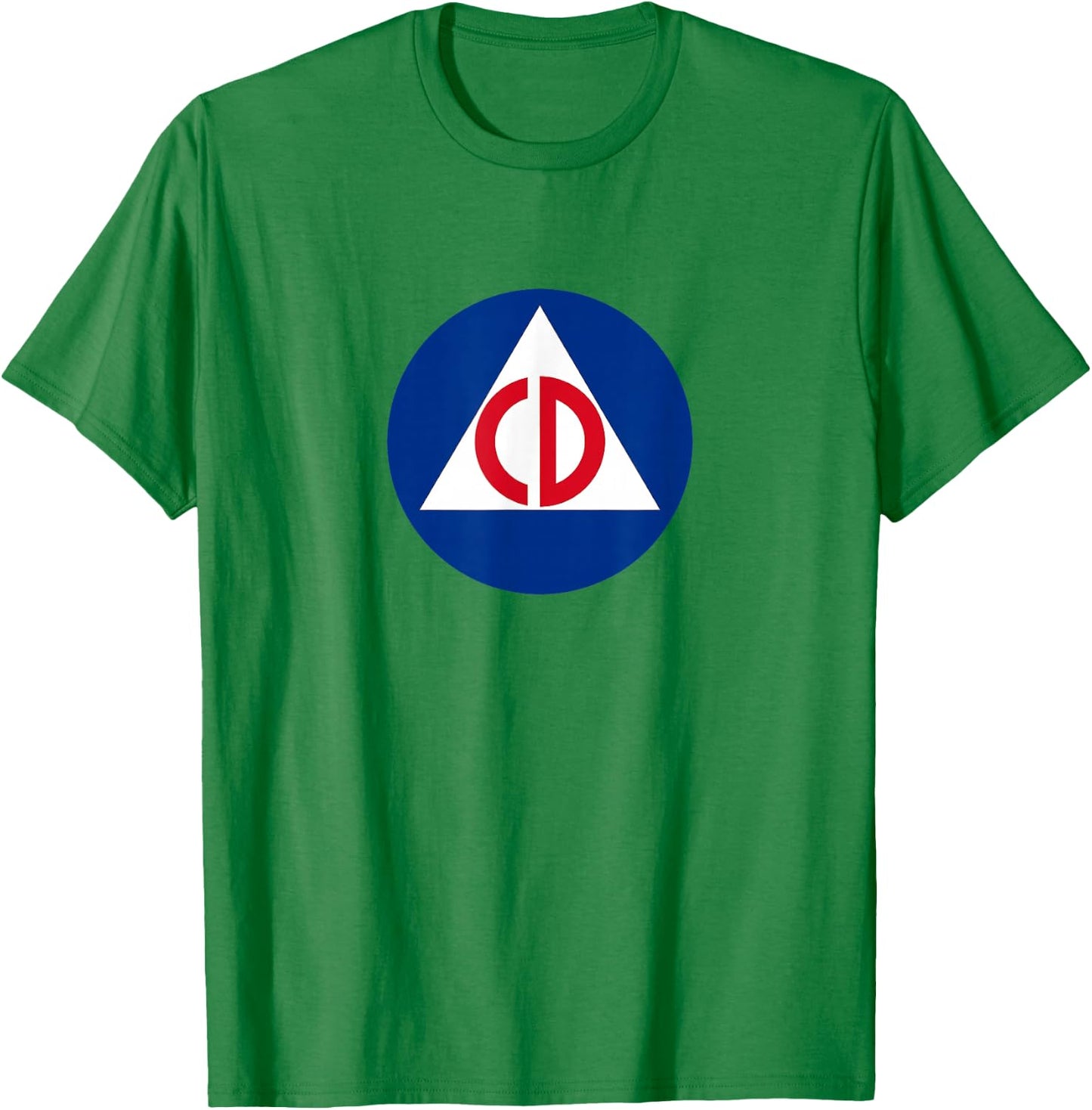 Nuthouse Designs USA Civil Defense Retro Punk , Men's Grey Triangle Short Sleeve Classic Fit , Small T-Shirt - T-Shirt | Irish Green
