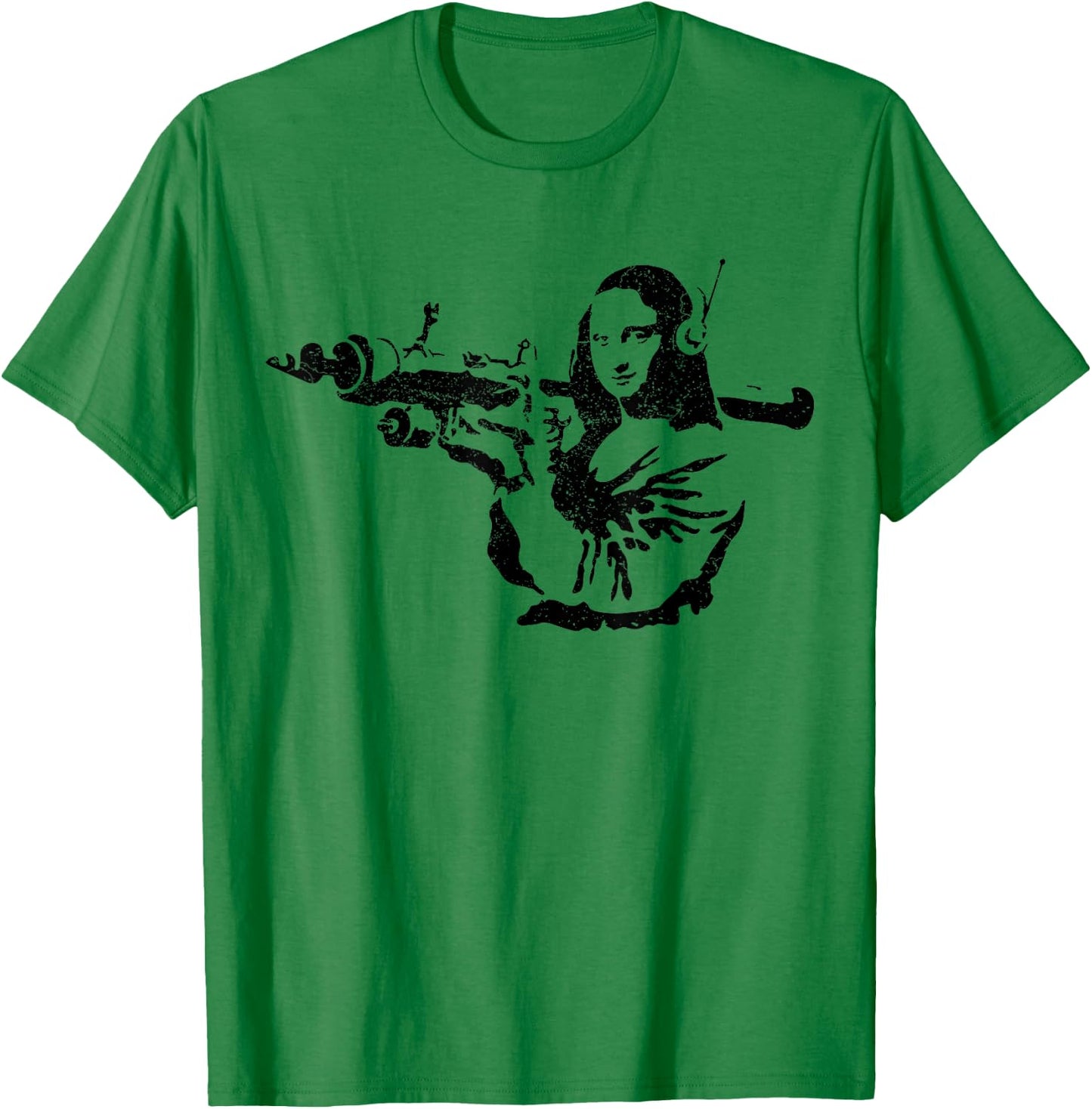Gioconda Warrior & Bazooka T Shirt, Distressed Graffiti T-Shirt - T-Shirt | Irish Green