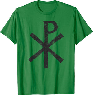 Chi Rho Christian Catholic Symbol T-Shirt - T-Shirt | Irish Green