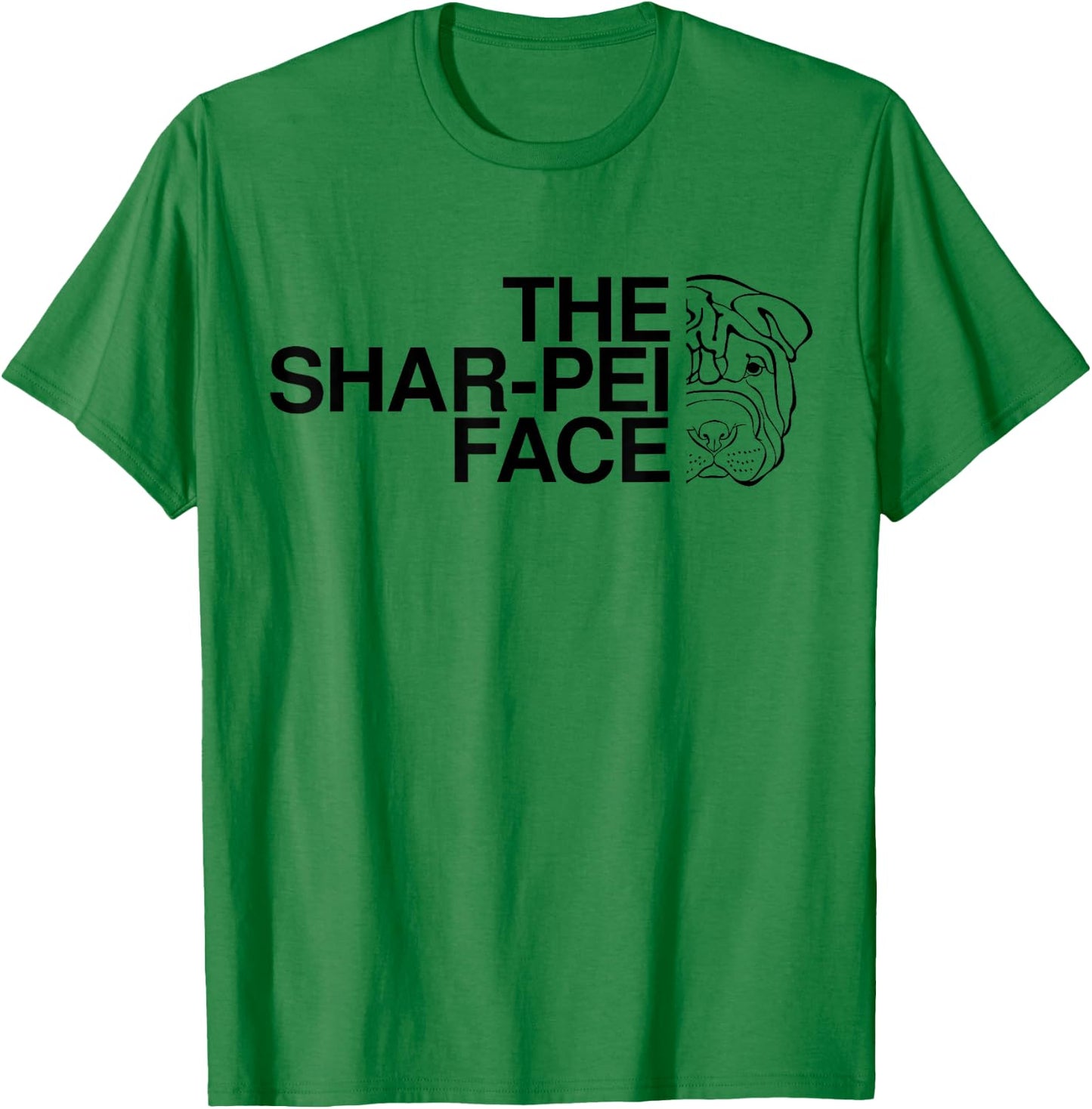 The Shar-Pei Face | Shar Pei Dog Shirt Women Girls Kids T-Shirt - T-Shirt | Irish Green