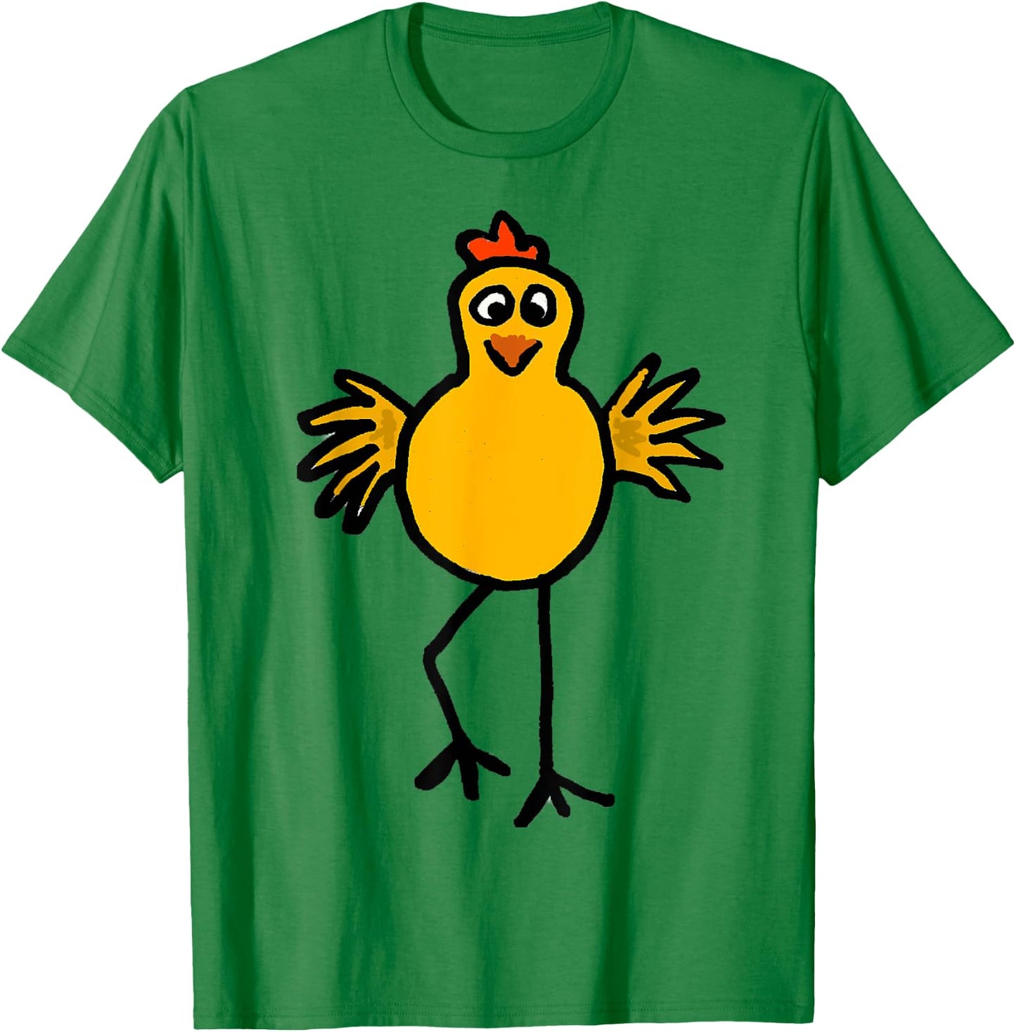 Smiletodaytees Funky Dancing Yellow Chicken T-Shirt - T-Shirt | Irish Green