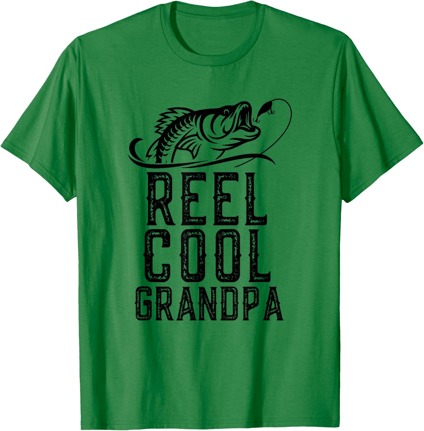 Reel Cool Grandpa Fishing Fisherman Funny Retro T-Shirt - T-Shirt | Irish Green