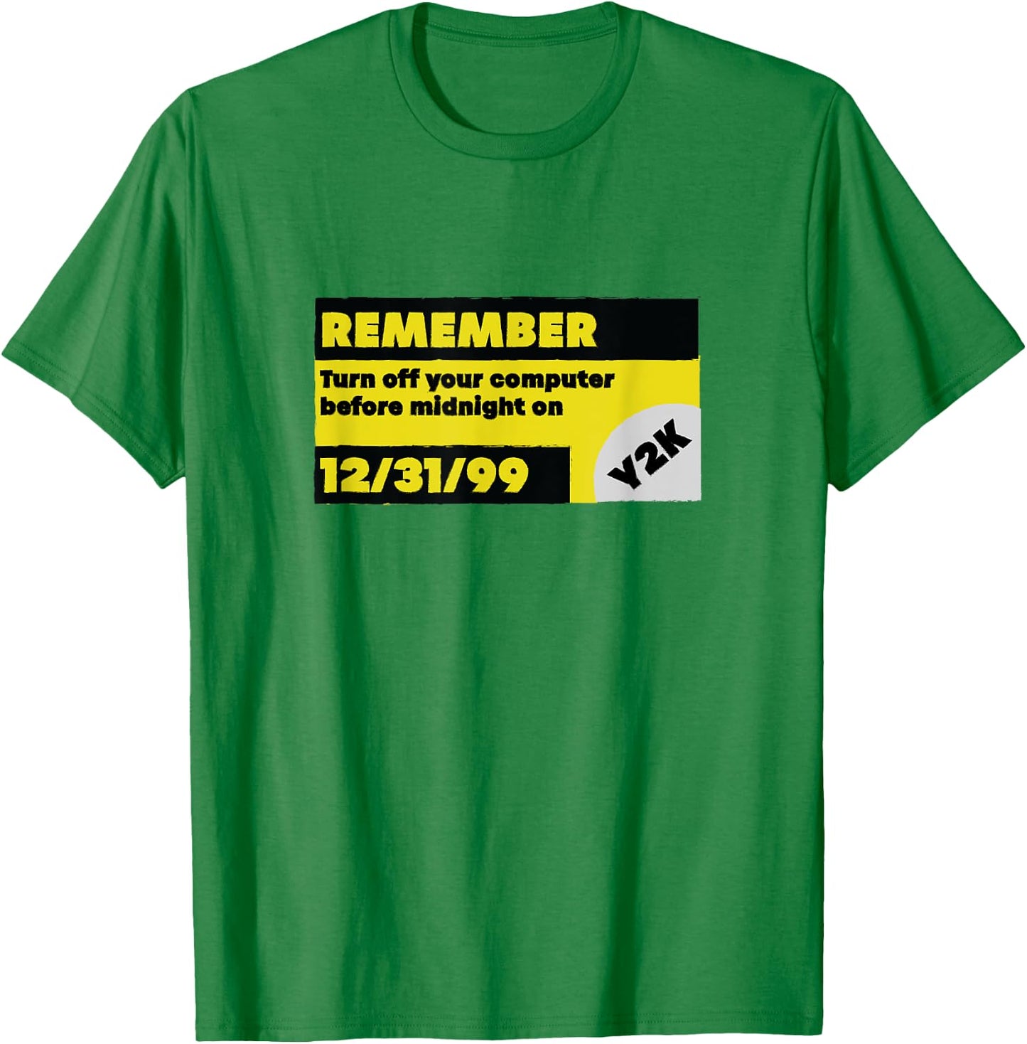Distressed Y2K Warning Funny 1999 T-Shirt - T-Shirt | Irish Green