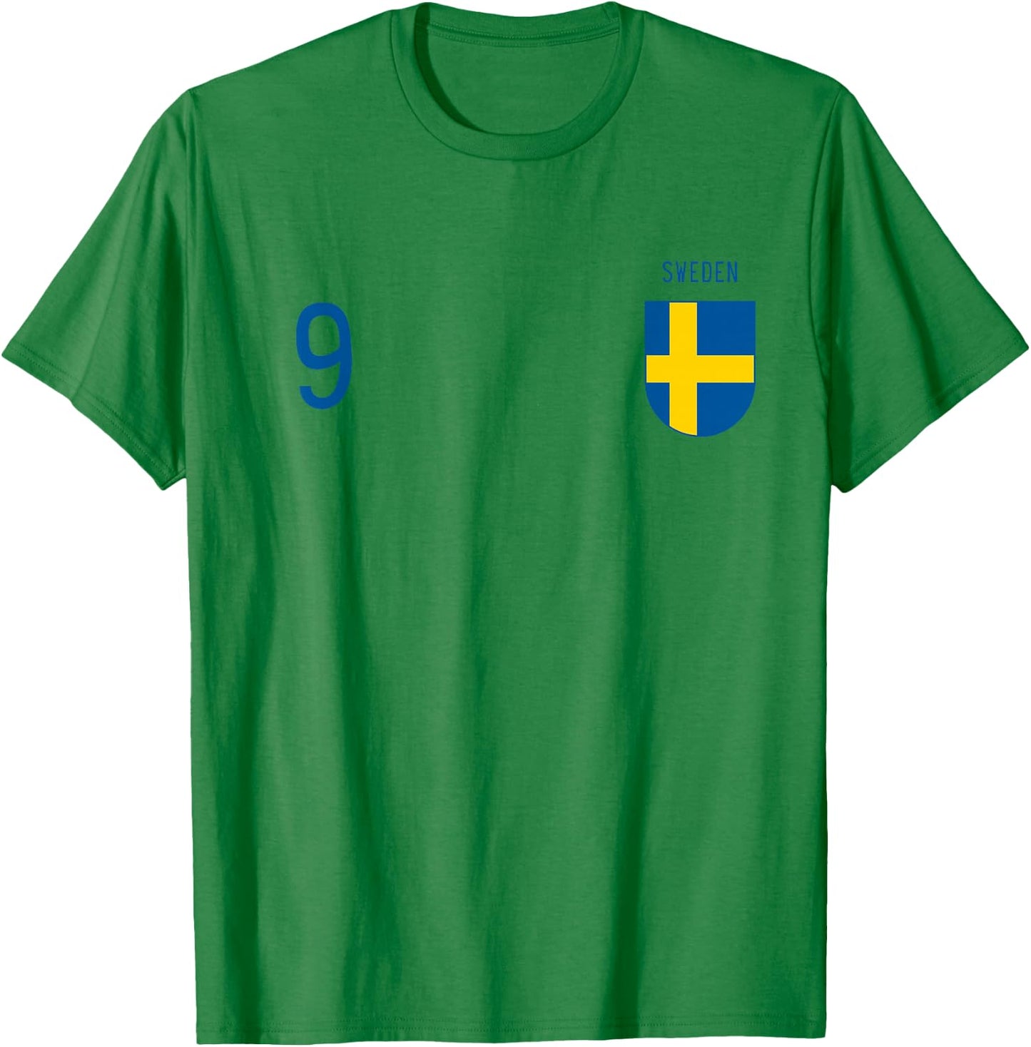 Sweden Number 9 Swedish Jersey Football Vintage Replica T-Shirt - T-Shirt | Irish Green