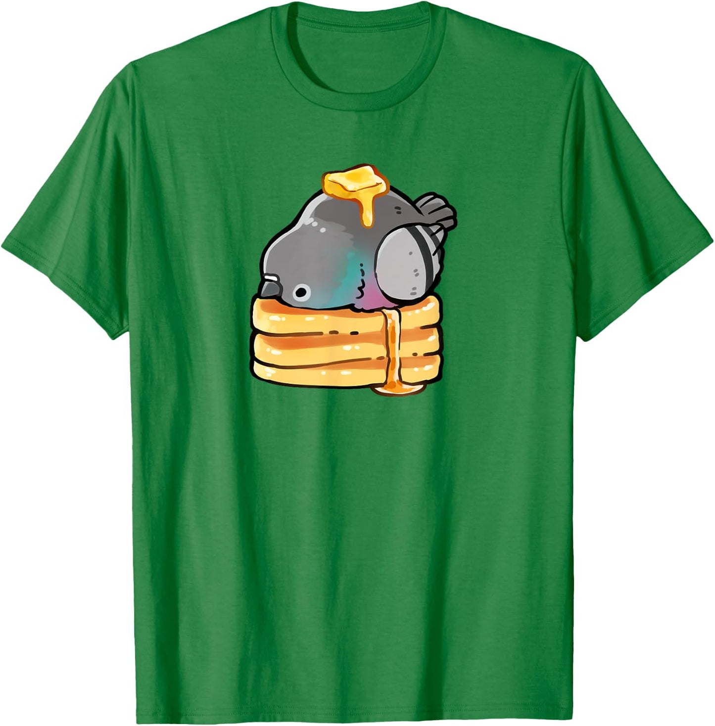 Pigeon Pancake (Common Pigeon) T-Shirt - T-Shirt | Irish Green