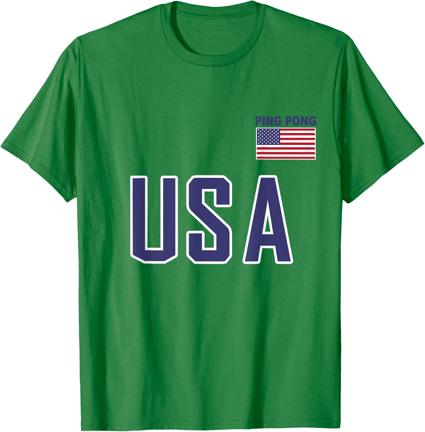 USA Flag Ping Pong Table Tennis Player Equipment Men Women T-Shirt - T-Shirt | Irish Green