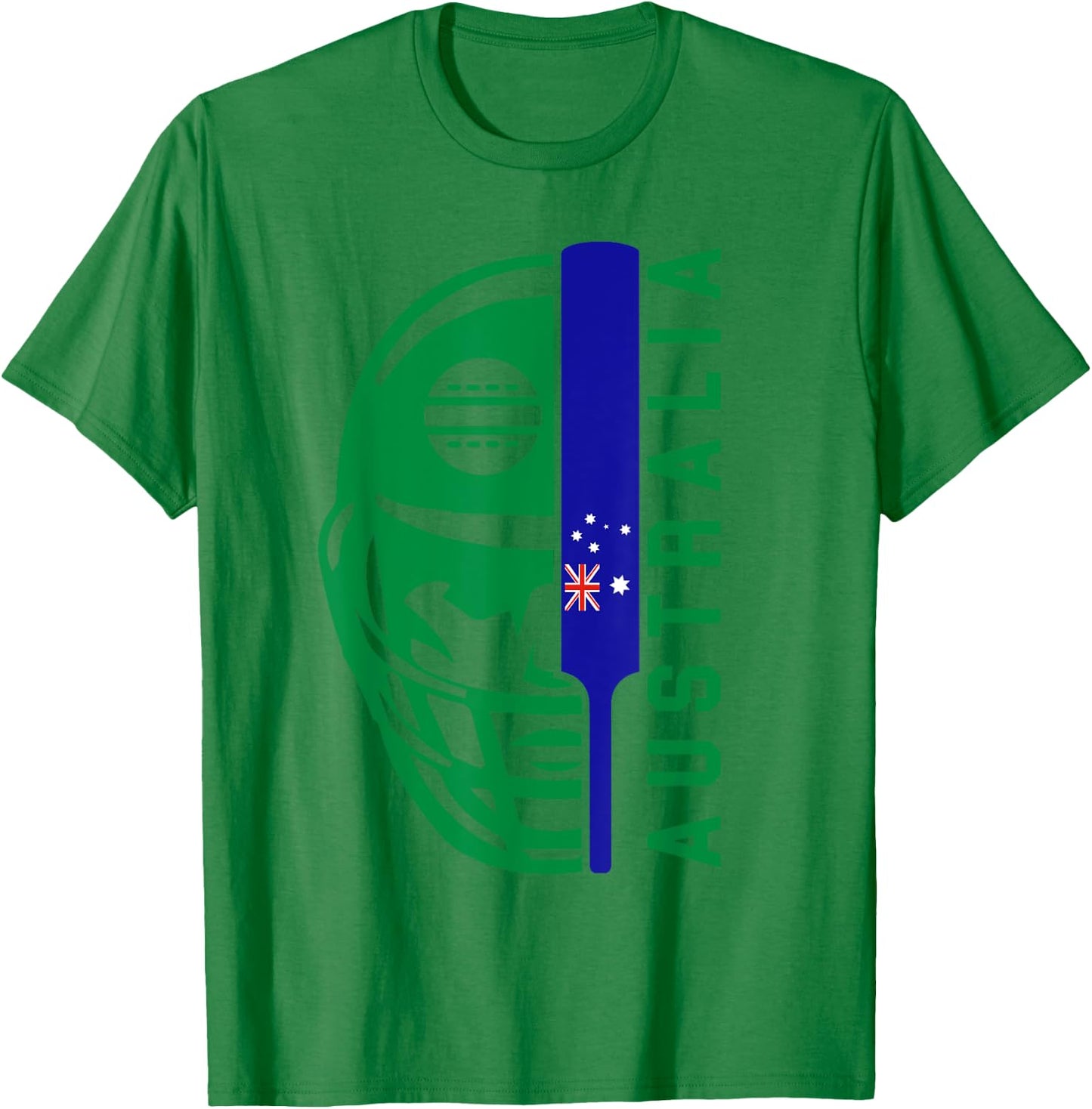 Cricket Australia Fan Helmet Ball and Bat Design T-Shirt - T-Shirt | Irish Green