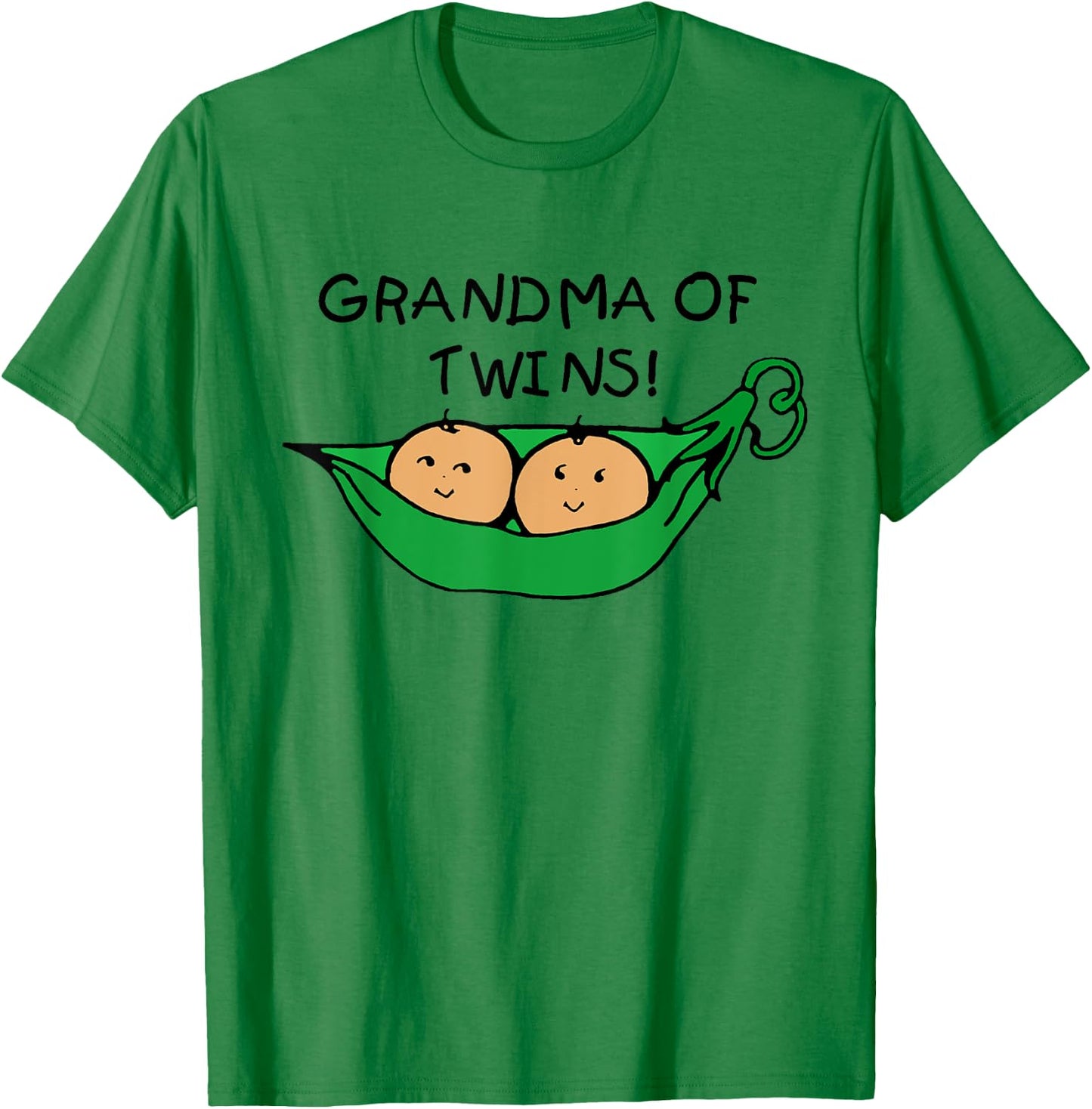 Two Peas in a Pod Grandma of Twins T-Shirt - T-Shirt | Irish Green