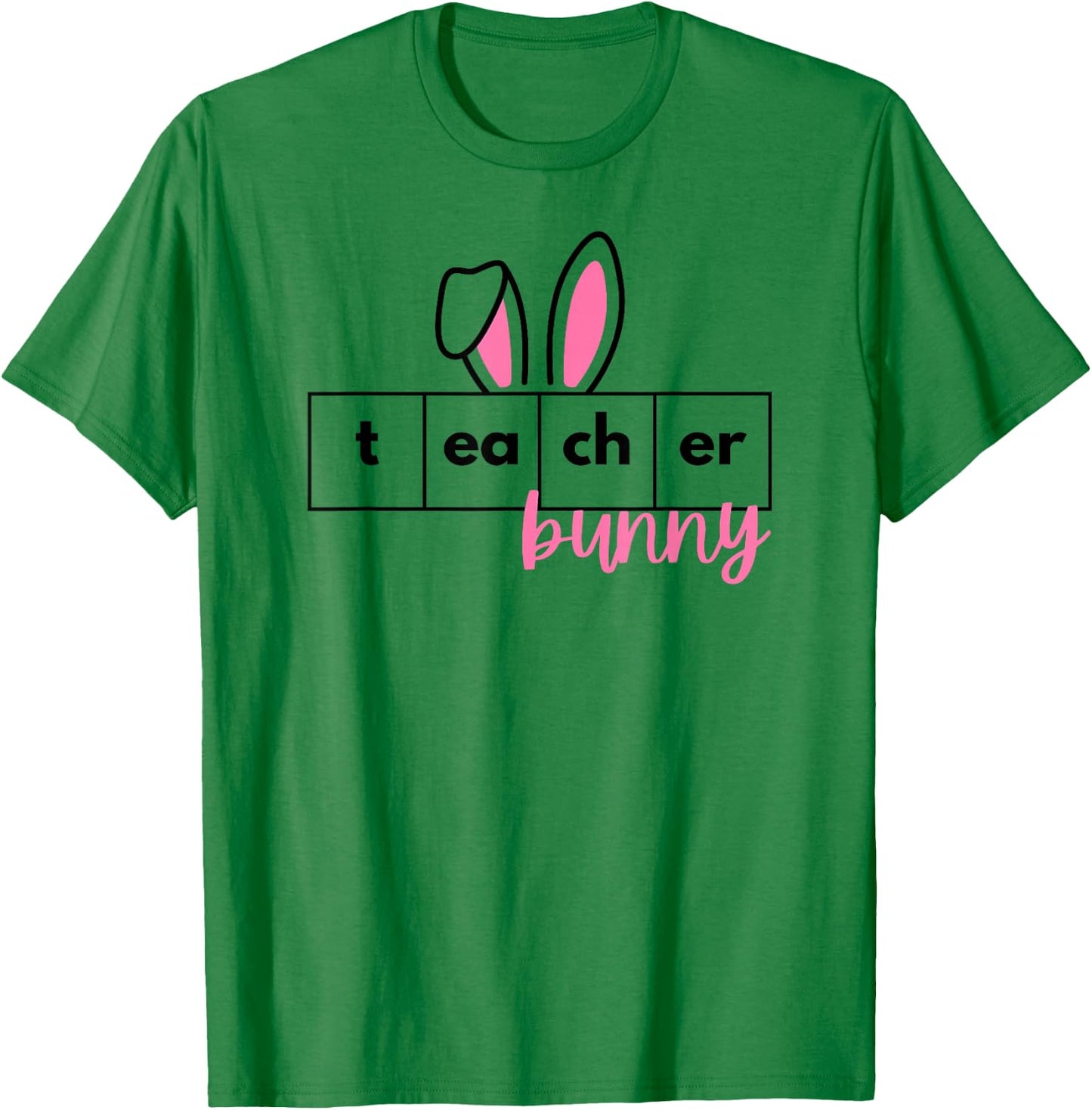 Teacher Bunny Reading Teacher Easter Spring T-Shirt - T-Shirt | Irish Green