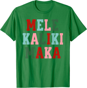 Retro Mele Kalikimaka Hawaii Hawaiian Tropical Christmas T-Shirt - T-Shirt | Irish Green