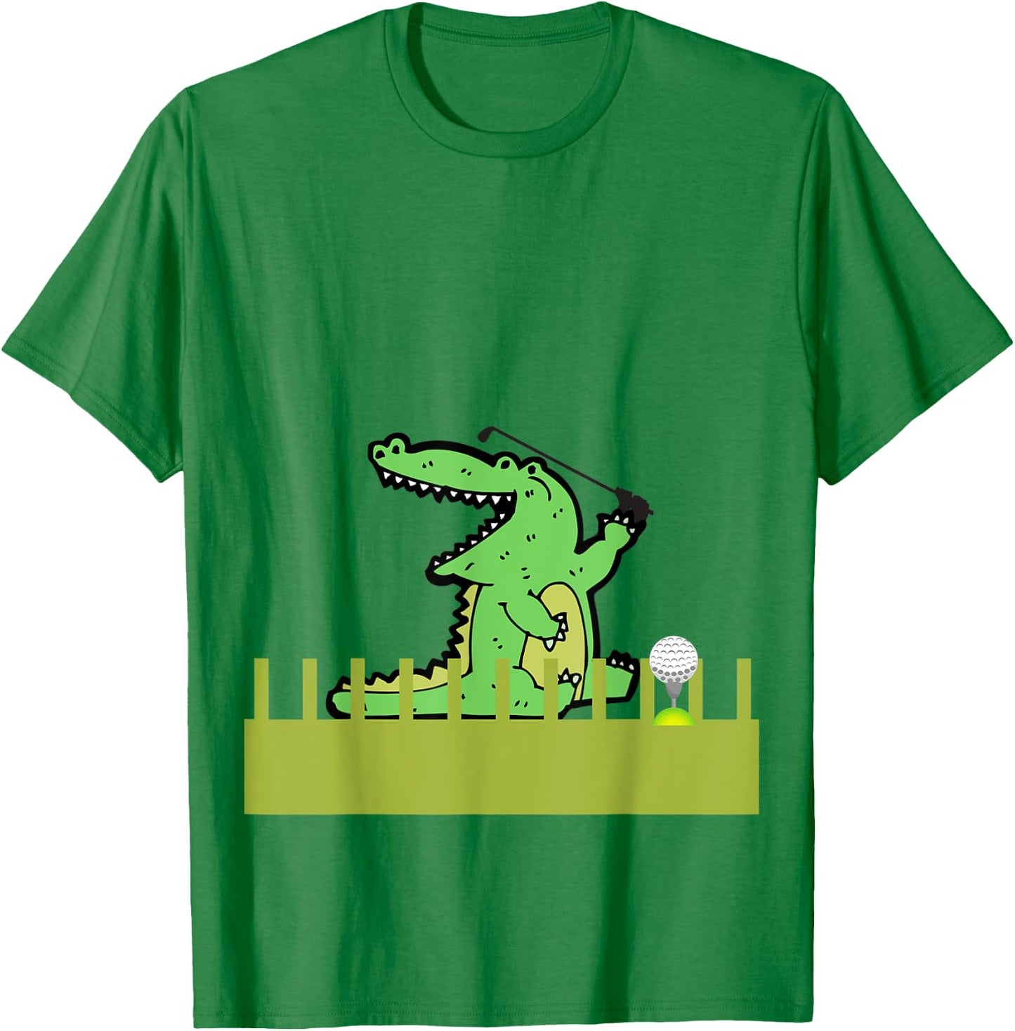 Golf Swing Alligator Men Women Kids Elderly Golf Lovers T-Shirt - T-Shirt | Irish Green