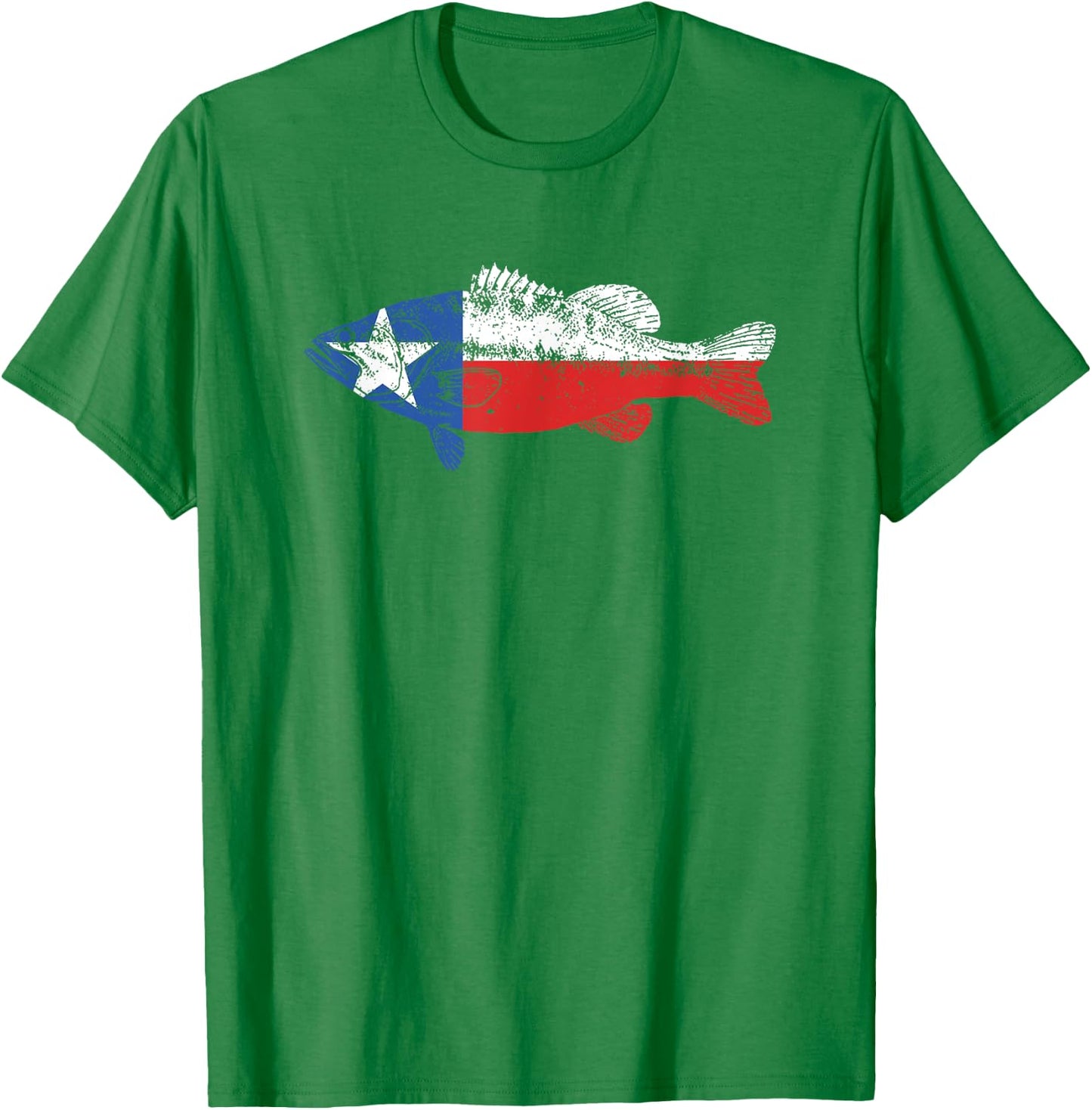 State of Texas Fishing Flag - Vintage Bass Retro Shirt - TX T-Shirt - T-Shirt | Irish Green