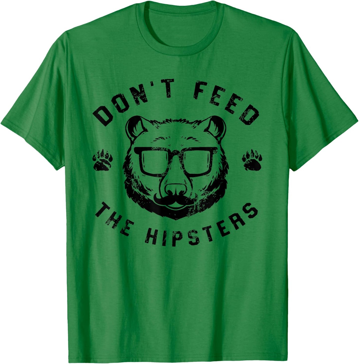 Don't Feed The Hipsters - Hipster Bear T-Shirt - T-Shirt | Irish Green