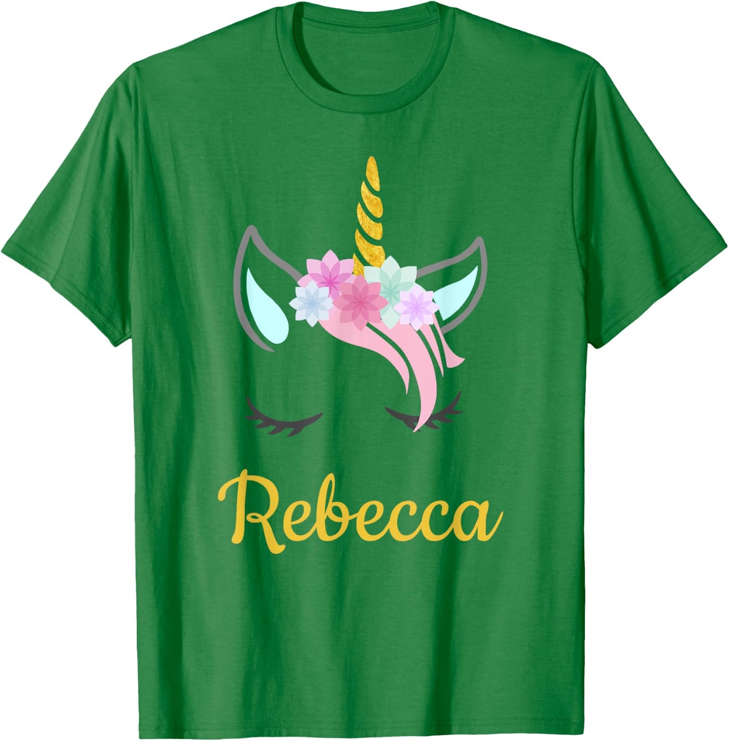 Rebecca Unicorn Name Shirt for Rebecca T-Shirt - T-Shirt | Irish Green