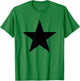 Cool Big Large Black Star T-Shirt - T-Shirt | Irish Green