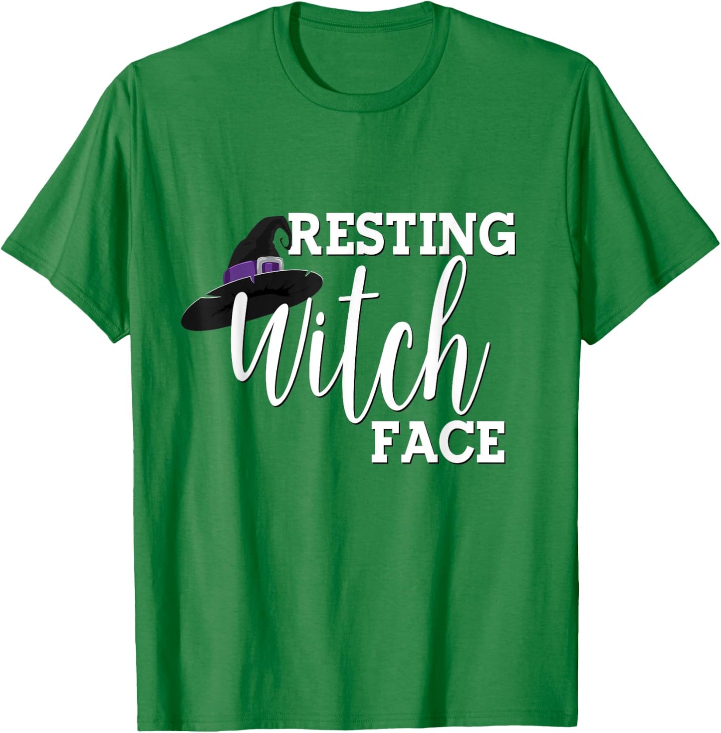 Resting Witch Face Witch Hat Halloween Party Women T-Shirt - T-Shirt | Irish Green