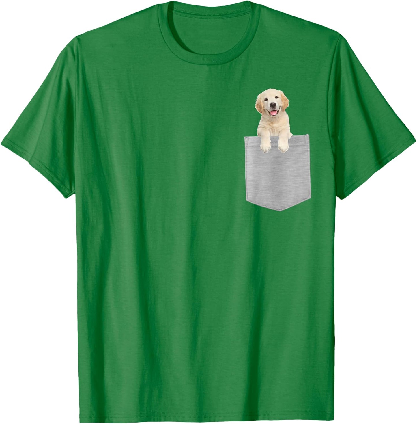 Dog in Your Pocket Golden Retriever puppy T-Shirt - T-Shirt | Irish Green