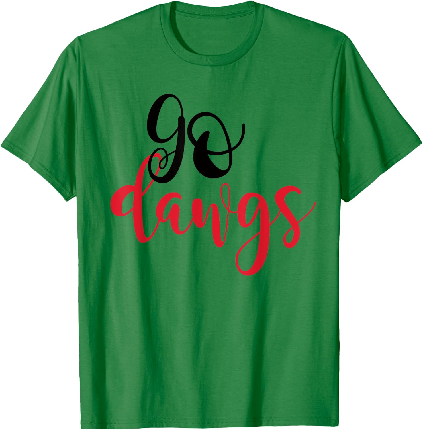 Black and Red Go Dawgs Highschool Football Spirit Shirt T-Shirt - T-Shirt | Irish Green