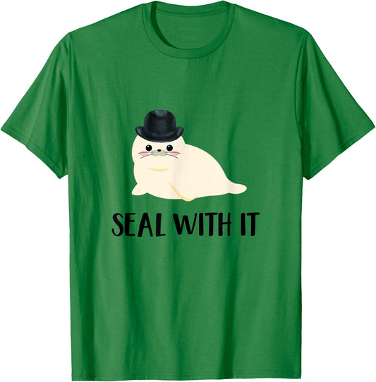 Cute White Sea Lion Seal With It T-Shirt - T-Shirt | Irish Green