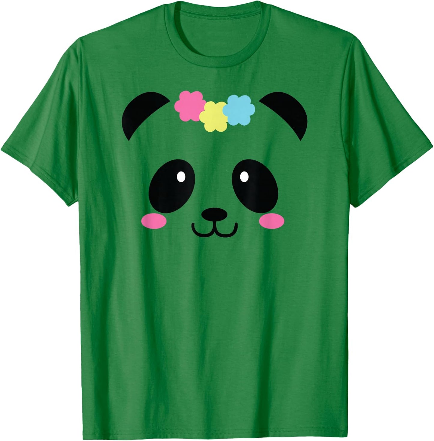 Cute Panda Face for Girls T-Shirt - T-Shirt | Irish Green