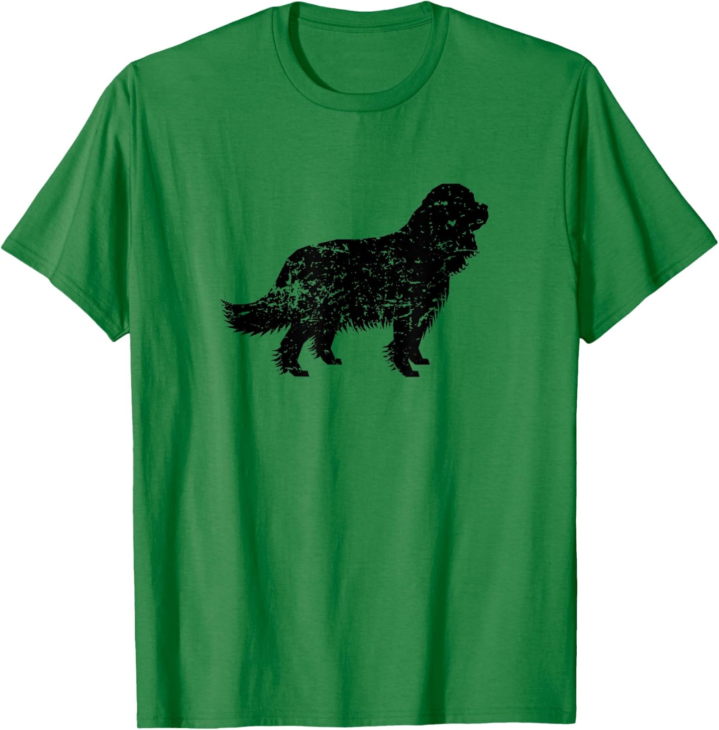 Distressed Cavalier King Charles Spaniel Silhouette Dog Men Women Girls Kids T-Shirt - T-Shirt | Irish Green