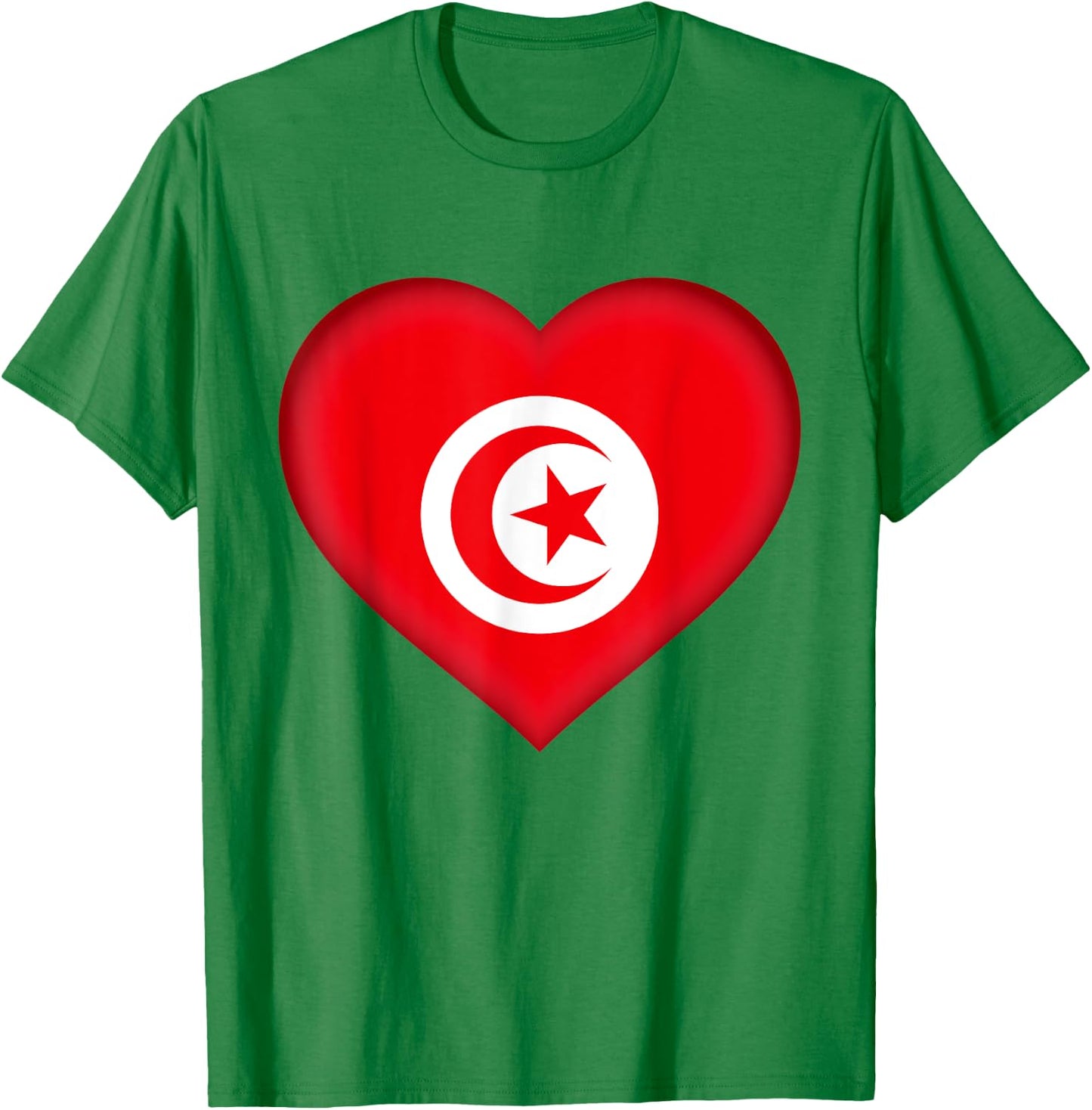 I Love Tunisia | Tunisian Flag Heart Outfit T-Shirt - T-Shirt | Irish Green