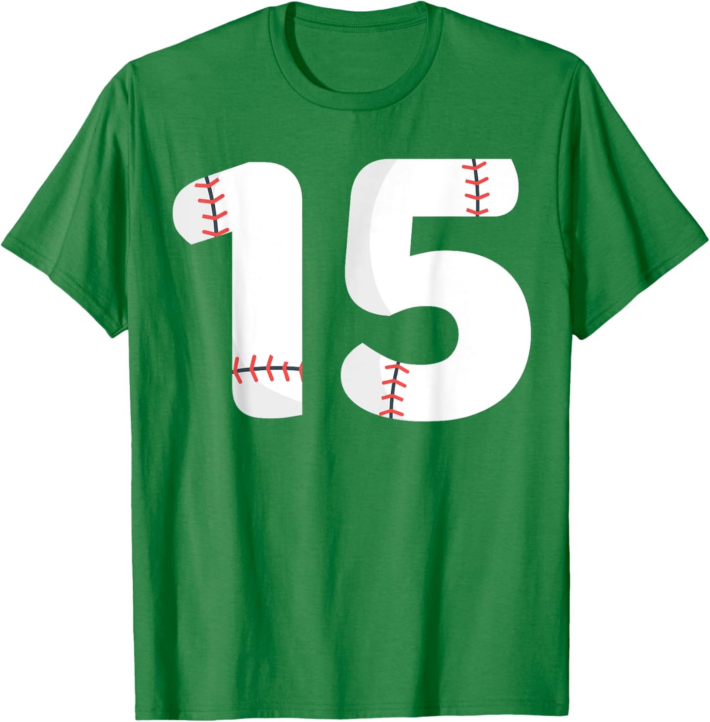 Number #15 BASEBALL Team Shirt - 15 Pitcher Batter T-Shirt - T-Shirt | Irish Green