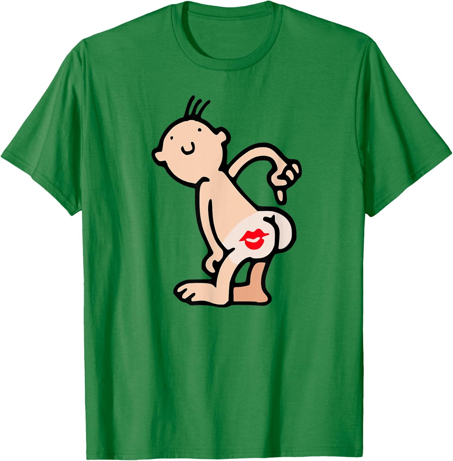 Just Kiss My Ass Shirt Big Red Kisser On My Butt T-Shirt - T-Shirt | Irish Green