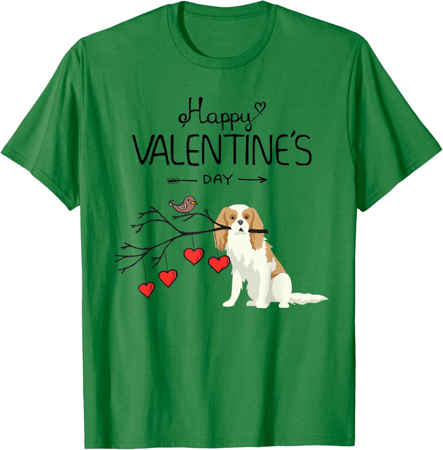 My Cavalier King Charles Dog Is My Valentines Day Women Girls Kids T-Shirt - T-Shirt | Irish Green