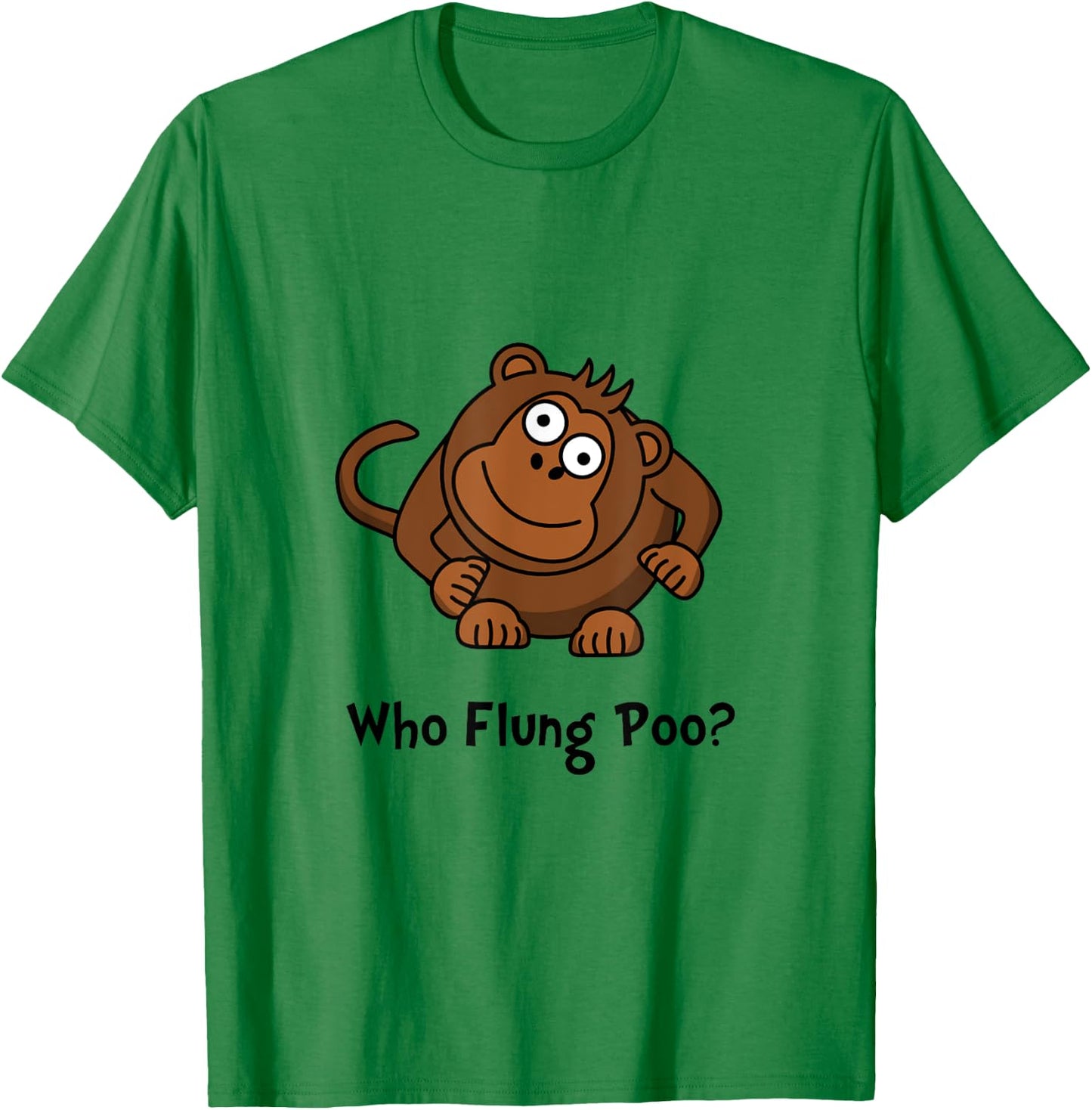 Monkey Flung Poo Funny T-Shirt - T-Shirt | Irish Green