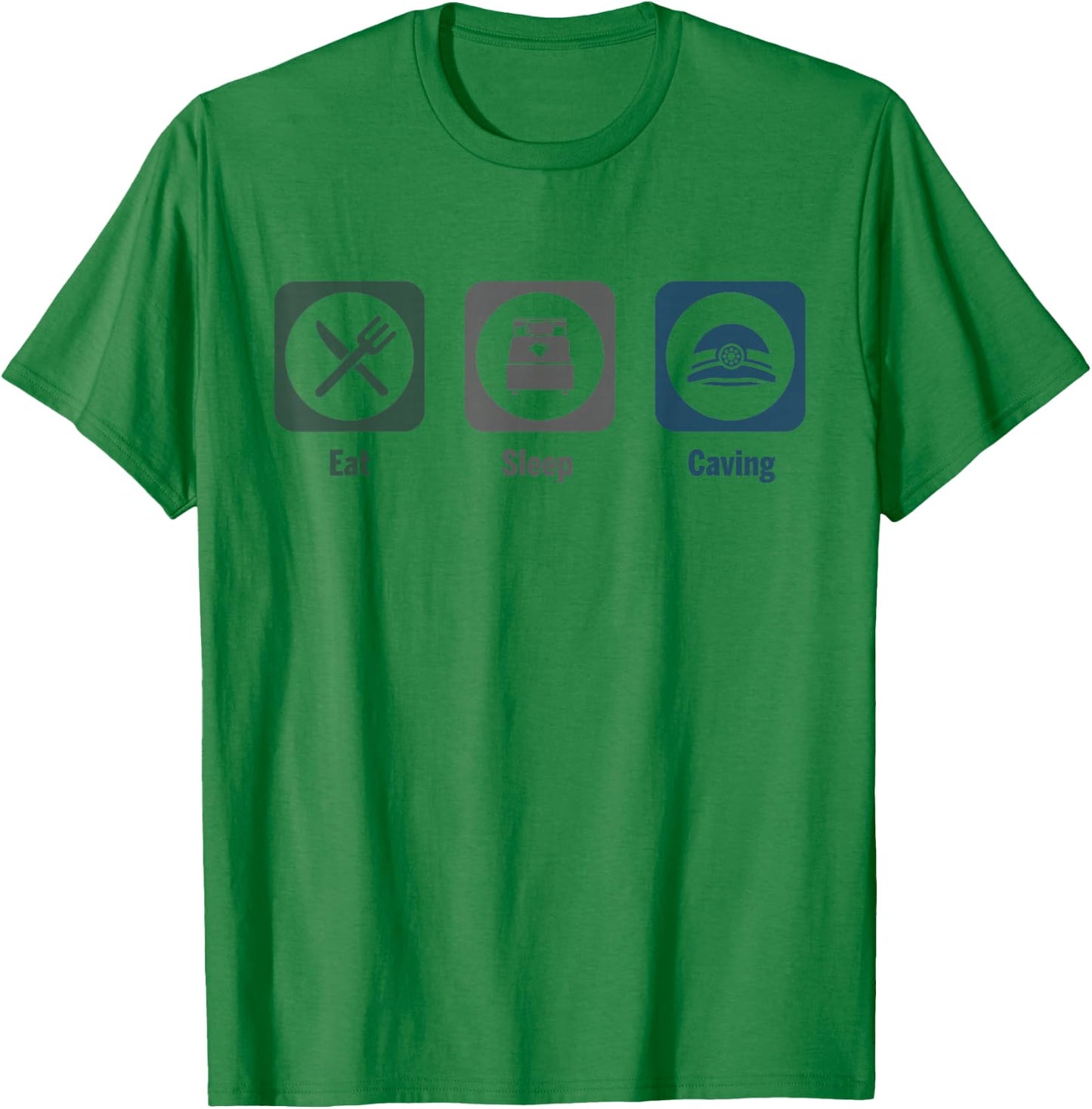 Eat Sleep Caving Spelunking Cave T-Shirt - T-Shirt | Irish Green