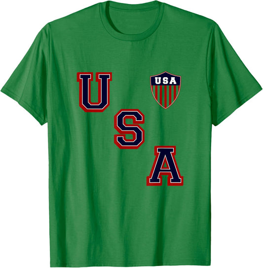 USA Vintage Hockey | 80s Throwback Hockey Jersey T-Shirt - T-Shirt | Irish Green