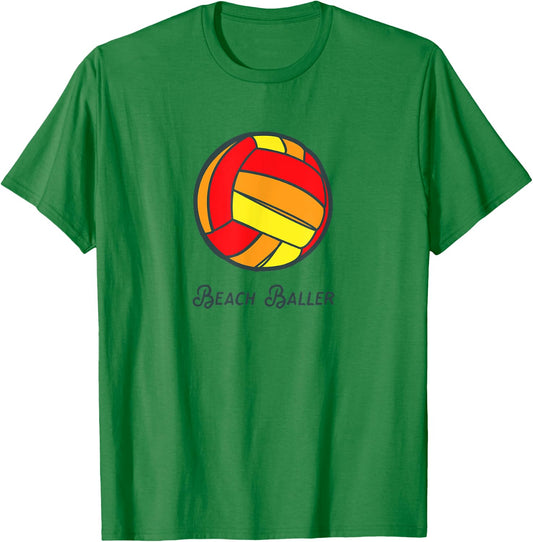 Beach Baller Saturated Sunset Volleyball Shirt Men Women Kids T-Shirt - T-Shirt | Irish Green