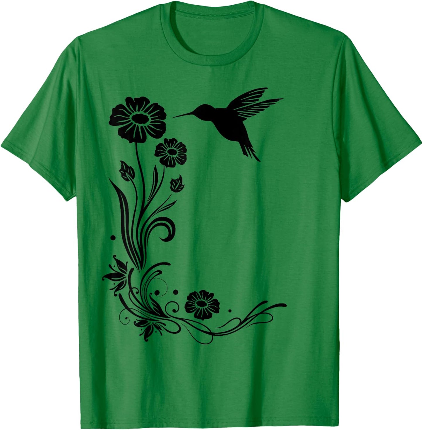 Summer Shirt. Hummingbird with flowers Colibri. T-Shirt - T-Shirt | Irish Green