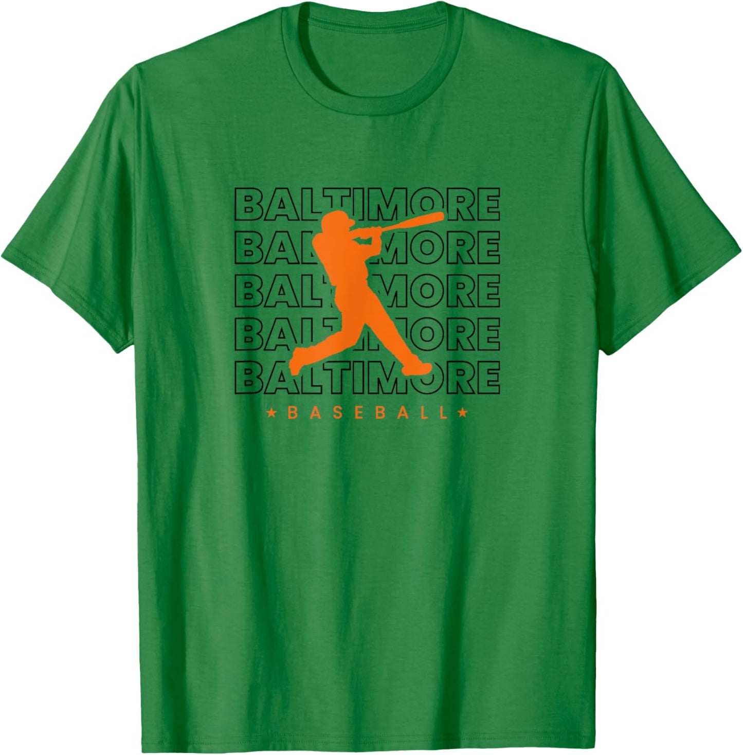 Baltimore Baseball Minimalist Classy Retro Baseball Lover T-Shirt - T-Shirt | Irish Green