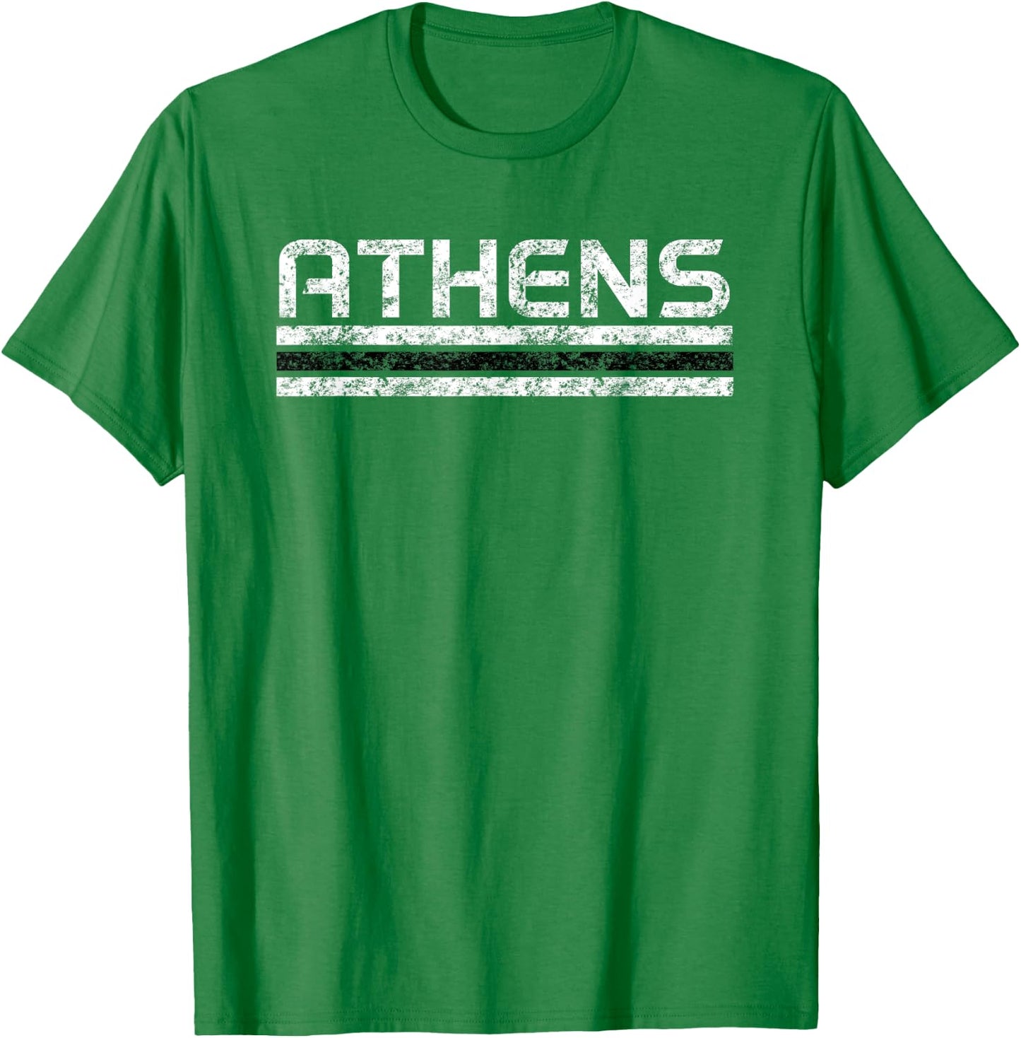 Athens Georgia Retro Vintage Weathered Stripe T-Shirt - T-Shirt | Irish Green