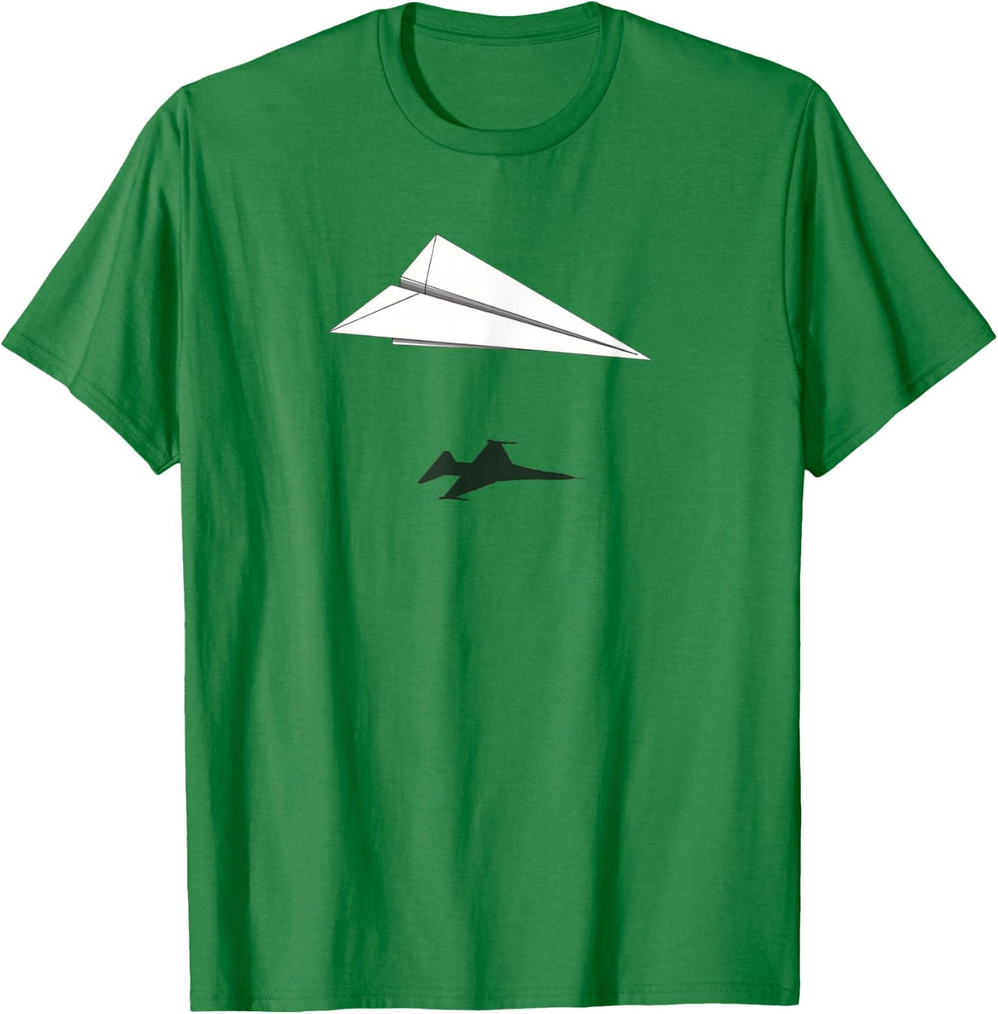 Paper Airplane Shadow F-16 Fighting Falcon T-Shirt - T-Shirt | Irish Green