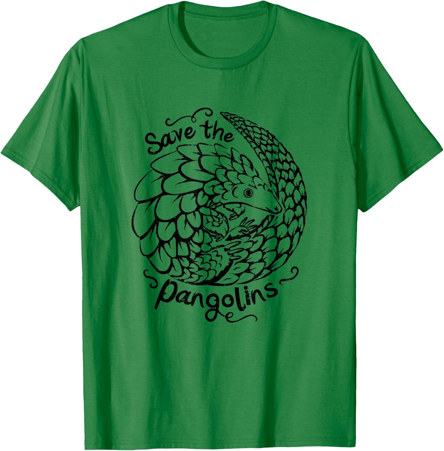 Cute Save Pangolin Conservation - Endangered Animal Welfare T-Shirt - T-Shirt | Irish Green