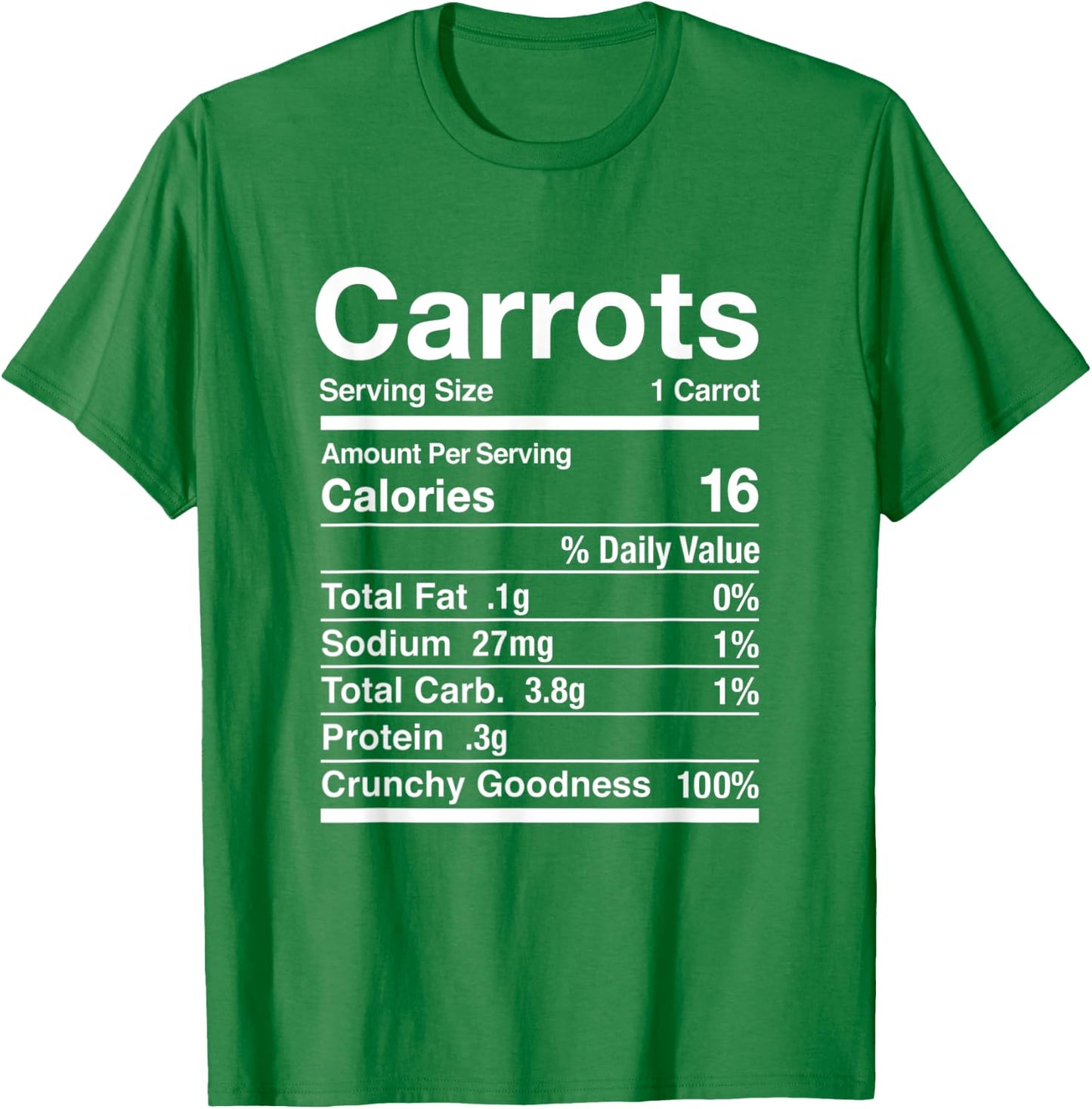 Carrots Costume Carrot Shirt Gift Nutrition Facts T-Shirt - T-Shirt | Irish Green